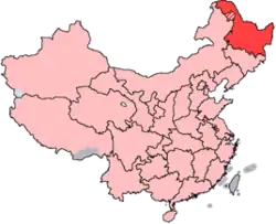 Heilongjiang er vist på kortet