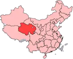 Qinghai er vist på kortet