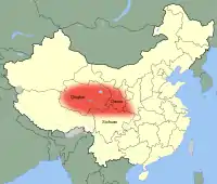 Kinesisk ørkenkats levested i Kina