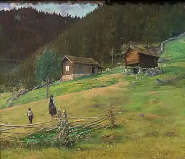 Forfatteren Aasmund Olavsson Vinjes  barndomshjem Plassen i Telemark, 1887