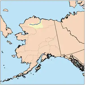 Colville Rivers løb og afvandingsområde i det nordlige Alaska