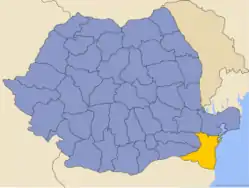 Constanța distrikts beliggenhed i Rumænien
