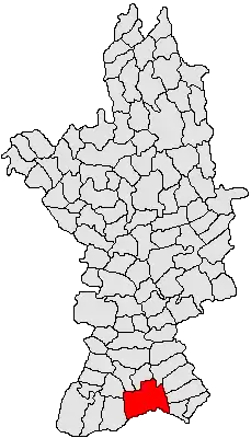 Kommunens beliggenhed i distriktet Olt