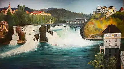 Vandfaldet Rheinfall ved Schaffhausen, 1903 (130x228 cm)
