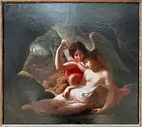 Cupido vækker Psyke med sin pilespids