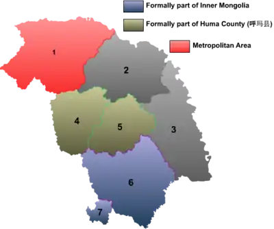 Kort over Daxing'anling