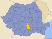 Administrative map of Rumænien  with Dâmboviţa highlighted