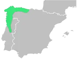 Gulstribet salamanders udbredelse