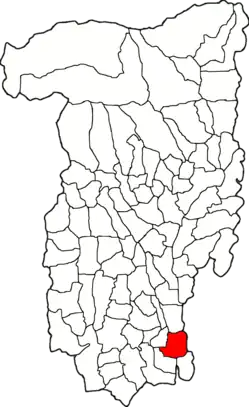 Kommunens beliggenhed i distriktet Vâlcea