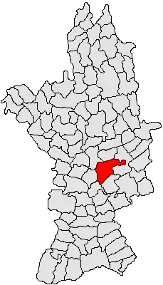 Kommunens beliggenhed i distriktet Olt