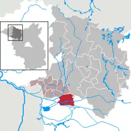 Dreetz beliggenhed i Landkreis Ostprignitz-Ruppin