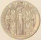 Blanka af Namur gengivet på segl fra dokument dateret 1. maj 1346