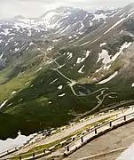 Udsigt fra Edelweissspitze til Hochtor på Grossglockner Hochalpenstrasse