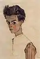 Selvportræt af Egon Schiele fra 1910