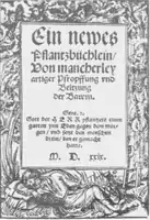 Johann Domitzers Ein newes Pflantzbüchlein : Von mancherley artiger Pfropffung vnd Beltzung der Baum fra 1529  Dansk udgave 1635: En nyttig Plante Bog om mange slags artige Imper oc Poder, oc huorledis mand skal sætte allehaande Fruct og Træ