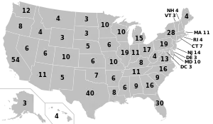 Valgmand per delstat for 2024-valg, baseret på 2020 folketælling