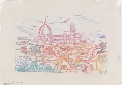 Florence, træsnit 1909 (gravure sur bois)