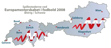 Spillestederne ved Europamesterskabet i fodbold 2008 - Østrig/Schweiz