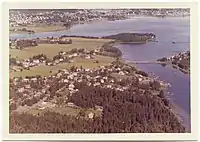 Luftfoto fra 1960- eller 1970'erne Foto: Widerøe/Vestfoldmuseene