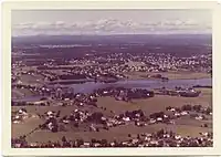 Luftfoto fra 1960- eller 1970'erne Foto: Widerøe/Vestfoldmuseene