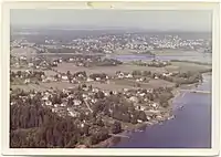 Luftfoto fra 1960- eller 1970'erne Foto: Widerøe/Vestfoldmuseene