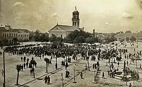 Reformeret katedral og byens centrum i 1917