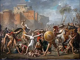 The Intervention of the Sabine Women (1799) af Jacques-Louis David.