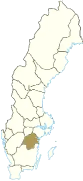 Kort over Östergötland i Sverige