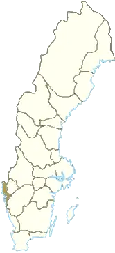 Kort over Bohuslen(svensk: Bohuslän) i Sverige