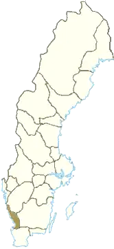 Kort over Halland i Sverige