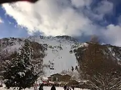 Skipisten La face de Bellevarde set fra Val d'Isère