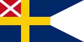 Alternativt svensk-norsk orlogsflag med 2 tunger(1815-1905)