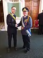 Niels Vermeersch sammen med Kevin Baugh fra Republic of Molossia ved Polination Micronational Conference i London.