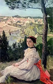 Frédéric Bazille:Vue de village(Landsbyudsigt)1868