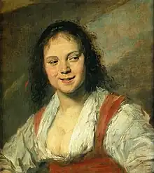 Signøjnerpige af Frans Hals, 1628-1630. Olie på plade. 58×52 cm. Louvre, París - "Noget af det nydelige ved sigøjnerpigen er det smittende humør. Dette er en kvalitet som senere er blevet tabu i kunsten."