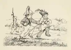 Rid længere borte, du! Vi er jo et helt regiment.