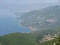 Udsigt fra Galičica på østkysten af Ohrid-søen