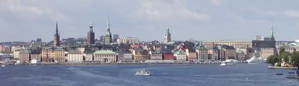 Panoramabillede af Gamla stan set fra havnen