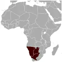 Gemsbokkens udbredelse