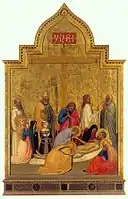 Af Giottino ca. 1325-1368, italiensk maler. Pietà til San Remigio ca. 1365, Tempera på træ, 195x134 cm, Galleria degli Uffizi, Firenze.