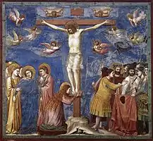Korsfæstelsen af Giotto, o.1305. Fresko. 200x185 cm. Cappella Scrovegni (Arena Chapel), Padua