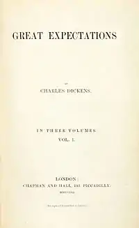 Forsiden af førsteudgaven Great expectations