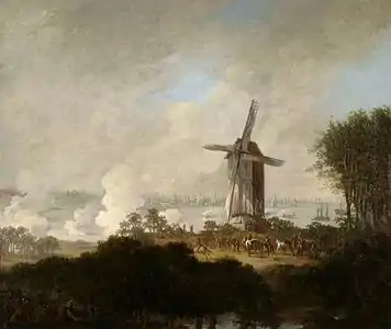 C.A. Lorenzen, Kanonbådekamp udenfor Kastellet, 1807.