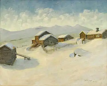 Vinterlandskab i Vågå, 1914
