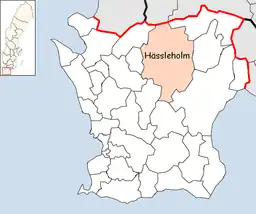 Hässleholms placering i Skåne