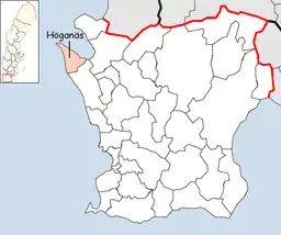 Höganäs placering i Skåne