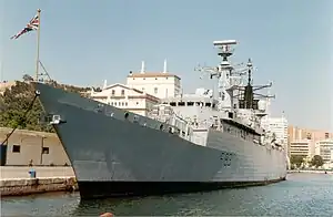 HMS Beaver (F93) i Malaga, Spanien