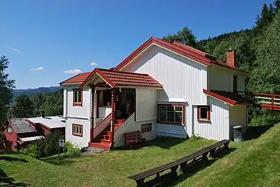 Hagan set fra haven. Fra 1970 museum for Skredsvigs liv og kunstFoto: Helge Høifødt