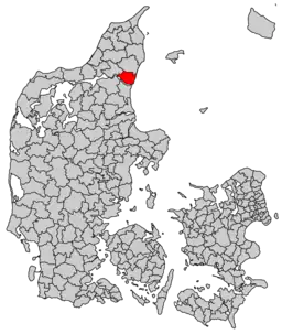 Placeringen af kommunen i Nordjyllands Amt.