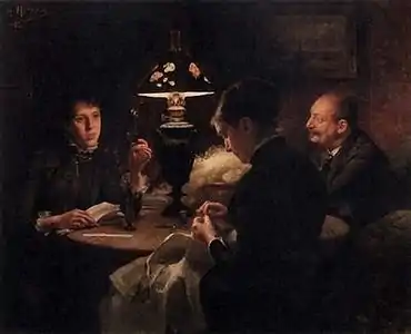 Vid Lampan, 1885, som gav hende en pris, en 'hertiglig medalj'